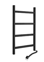 Електрична рушникосушка Navin Nordic 500x800 права, чорний муар, з кнопкою 10-012033-4880, Чорний матовий, Праве