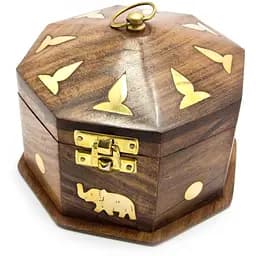 Шкатулка розовое дерево 8 граней 14х14х9 см  