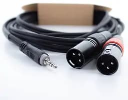 Коммутационный кабель mini Jack 3,5 stereo — 2x XLR Male 1.5м Cordial EY 1,5 WMM - мініатюра 3