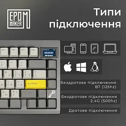 Клавіатура Epomaker TH80 PRO V2 Sea Salt Silent Black механічна бездротова (TH80-PROV2-B-SS) - мініатюра 11