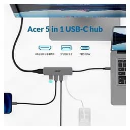 USB-Хаб Acer 5in1 USB-С (HP.DSCAB.021) - мініатюра 6