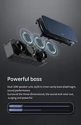 Портативна Bluetooth-колонка Mtool V6 зі стереозвуком і глибокими басами синій - мініатюра 8
