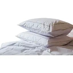 Комплект постельного белья Ecotton Premium евро перкаль вышивка с бежевым кантом (25144)