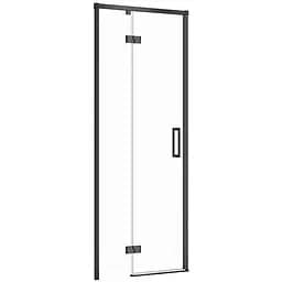 Душевые двери Cersanit Larga 80x195 L распашные профиль черный S932-127, Левая, прозрачный, черный