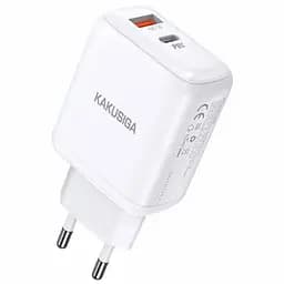 Зарядний пристрій для смартфона Kakusiga KSC668 dual port 30W QC3.0 білий