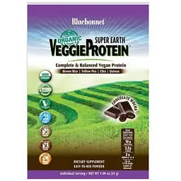 Органічний рослинний протеїн Bluebonnet Nutrition Super Earth смак моккачіно 8 пакетиків