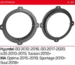 Проставки під динаміки 165 мм / 6.5" ACV 271143-04 для автомобілів Hyundai, KIA - мініатюра 5