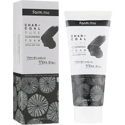 Пінка для вмивання FarmStay Charcoal Pure Cleansing Foam з деревним вугіллям 180 мл - мініатюра 2