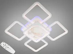 Современная лед люстра с пультом, диммером, подсветкой, 150Вт, белая люстра.