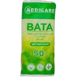 Вата Medicare медична гігроскопічна нестерильна зигзаг стрічка 50 г
