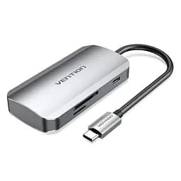 Хаб USB 3.1 Type-C - 3хUSB 3.0/SD/TF/PD 100W 6-in-1 Vention (TNHHB)