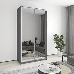 Шкаф-купе двухдверный MebelStar Стандарт AL 2 Зеркала 130x45x240 см Антрацит (MBS-3801)
