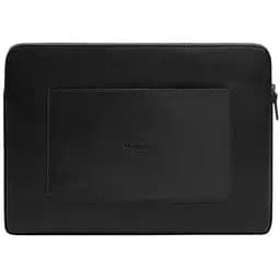 Кожаный чехол BlankNote для ноутбука на молнии с хлястиком и карманом Черный