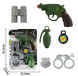 Ігровий набір "Військовий" револьвер, гранта, наручники, бінокль, компас, значок BN369M-69