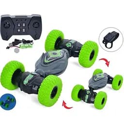 Машина на радіокеруванні MHZ 3688 G 137 A підсвічування звук обертається на 360° 2 пульти на руку і пульт в коробці Зелений