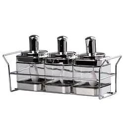 Набір банок для сипучих продуктів з ложкою на підставці, хром TS Kitchen HP531FS1030Y - мініатюра 2