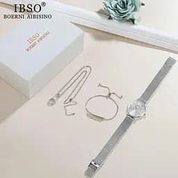 Жіночий наручний годинник Baosaili BOX IBSO в наборі (Сріблясті) - мініатюра 3