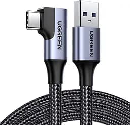 Кабель угловой Ugreen US385 USB-A - USB-C 3.0 90-Degree Angled (20299) черный