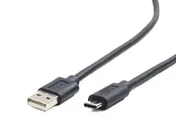 Кабель USB AM-Type-C, 1 м, черный, Cablexpert, 2.1A (CC-USB2-AMCM-1M)