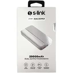 Зовнішній акумулятор (павербанк) S-link P201 20000 mAh White - мініатюра 2