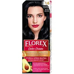 Стойкая крем-краска для волос Florex Super Cине-черный 1.6