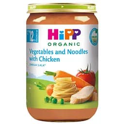 Органічне Пюре НIРР Овочі та Локшина з Куркою 220 г