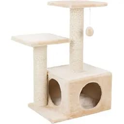 Дряпка-комплекс Trixie Valencia для котів з іграшкою на мотузці сизаль/плюш бежева 44х33х71 см