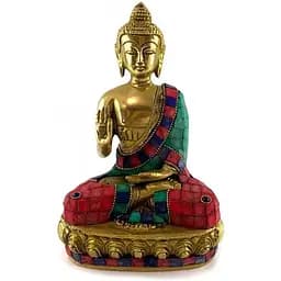 Будда бронзовий бірюза, корали 19,5 х 12,8 х8 см