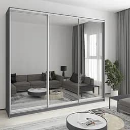 Шафа-купе тридверна MebelStar Комбо AL 3 Дзеркала 270x60x240 см Антрацит (MBS-2193)