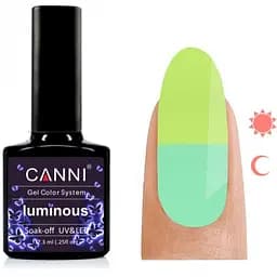 Гель-лак Canni Luminous №802, 7.3 мл яскравий жовтий/бірюзовий - мініатюра 2