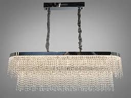 Овальна кришталева люстра Diasha 376-L1000x300CH LED-модель з потужністю 250 Вт, завдовжки 99 см і каскадним блиском