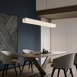 Підвісна люстра з ефектом мармуру у видовженому корпусі 100 см | Арт. MJ364L-1000 | Line F