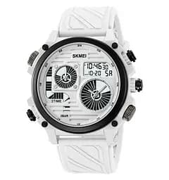 Годинник чоловічий наручний спортивний Skmei 2202 (Білий силіконовий ремінець)