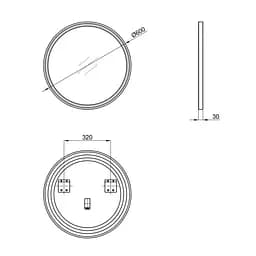 Дзеркало Qtap Robin R600 Black з LED-підсвічуванням QT13786502B - мініатюра 7