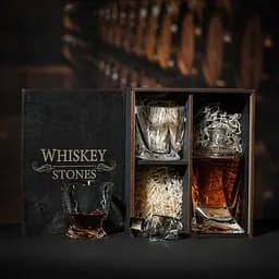 Подарунковий набір віскі Whiskey Stones №12 у дерев'яному пеналі - графин + склянки Bohemia Quadro - мініатюра 4