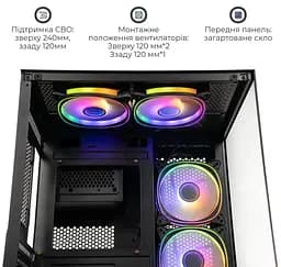 Корпус QUBE REEF ARGB Black (REEF_GBNU3) Без БП - мініатюра 2