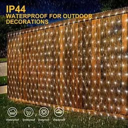 6X2M 300LEDs Великі сітчасті вогні на відкритому повітрі для кущів Підключення, на відкритому повітрі сітка Сітчасте світло - мініатюра 6