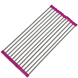 Сушка для посуду на раковину з нержавіючої сталі рожева 23*37 см Kitchen Drainboard - мініатюра 5