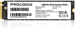 SSD-накопитель 256 ГБ Prologix S380 M.2 2280 PCIe 3.0 x4 NVMe TLC (PRO256GS380)
