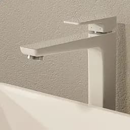 Змішувач для умивальника Omnires Parma chrome/white, високий (PM7412CRB) - мініатюра 3