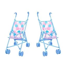 Коляска для ляльки, метал, подвійні колеса, поворот, 55x49x26 см, висота до ручки 53 см (В асортименті)