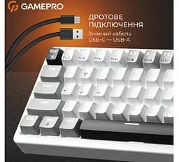 Клавиатура игровая механическая GamePro GPMK-116 Genesis Silver light USB Red Swich Hot-Swap N-KRO Grey - мініатюра 12