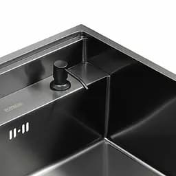 Кухонна прихована мийка Platinum Handmade PVD чорна 500x500x220 (змішувач в комплекті), Чорний - мініатюра 3