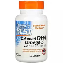 DHA (докозагексаєнова кислота) глибоководний Doctor's Best Calamarine 500 мг 60 желатинових капсул