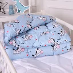 Ковдра MirSon антиалергенна дитяча зима Kids Time 20-0037 Cute blue zebra 110x140 см бавовна (2200009665431) - мініатюра 2