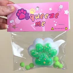 Сквіш антістрес UFT Squish Cat Paw Fluffy 5 Пухнаста лапка Green - мініатюра 2