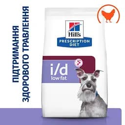 Сухий корм Hill’s Prescription Diet i/d Low Fat для догляду за травленням у собак з куркою 12 кг - мініатюра 2