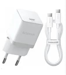 Сетевой адаптер Baseus Palm Fast Charger 1C 20 W + Cable Type-C to Type-C P10111602213-01 Белый