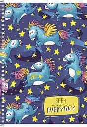 Тетрадь для записей Student А5, в клеточку, спираль, 80 л., Единороги (A5-SC-080-6081K)