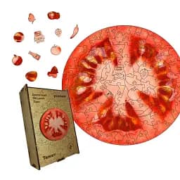 Дерев'яний фігурний пазл Томат, А5, Картонна коробка 35 елементів